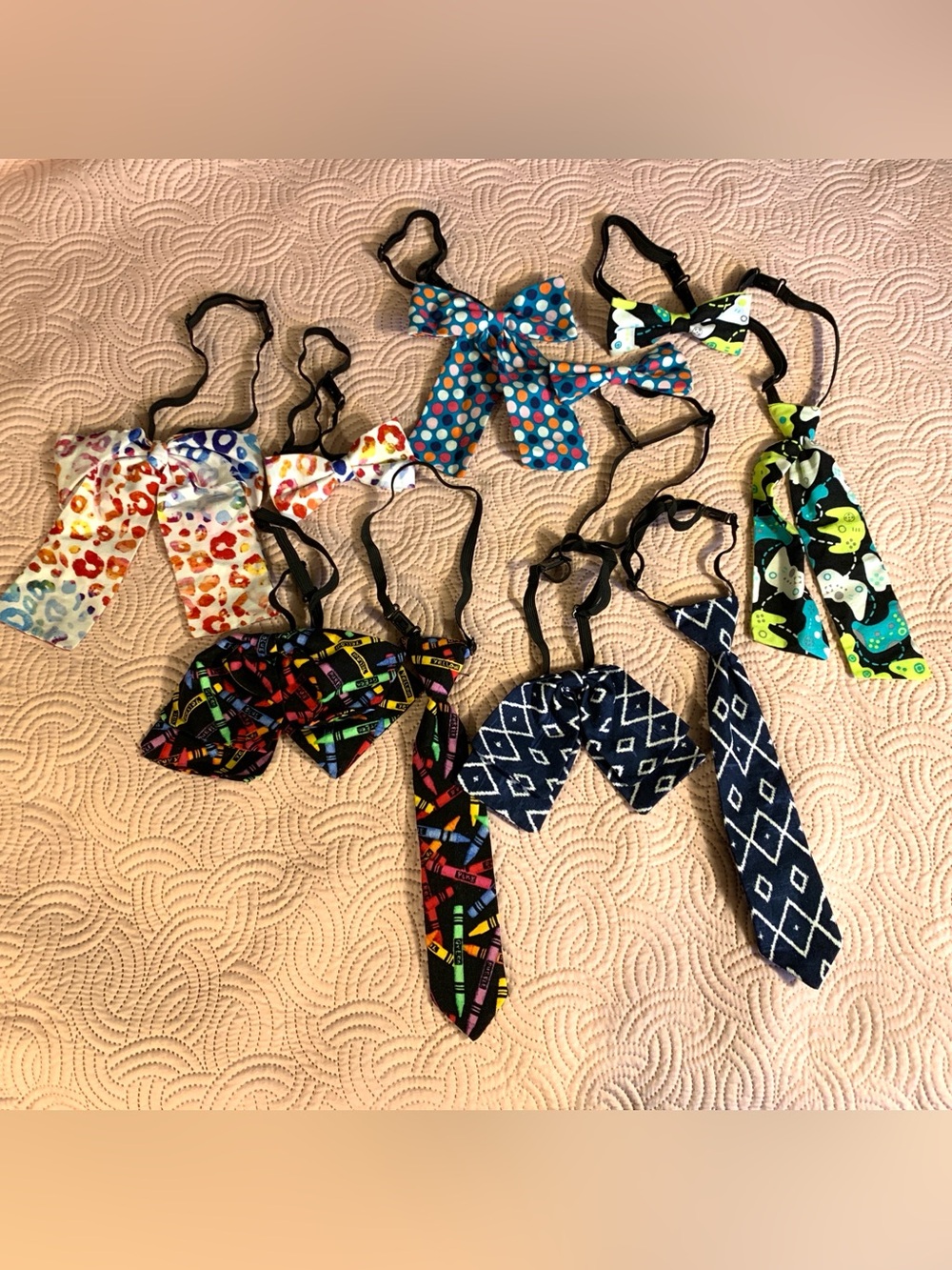 Handmade Kids Bow Tie Set - Colorful Patterned Adjustable Bow Ties